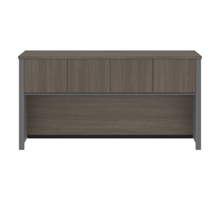 Bestar Prestige + 72W Hutch for Desk Shell, Bark Grey & Slate 99520-000047